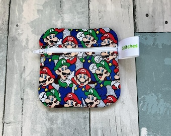 Characters Cotton Zipper Pouch, Small Coin Wallet, 4.5x4.5 Inch