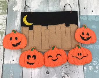 5 Little Pumpkins Busy Book Page, Playtime, Quiet Time, Learning, Fine Motor Skills, Educational Toy, Preschool Toy, Memory Game