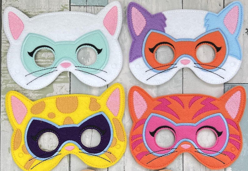 Cats Felt Animal Masks, Dress Up, Pretend Play Costume image 10