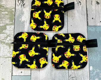 Cotton Zipper Pouch, Small Coin Keeper, Card Holder