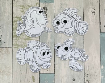 Fish Colouring Dolls,  Reusable, Washable, Green, Children, Playtime, Quiet Time, Toddler, Kids,