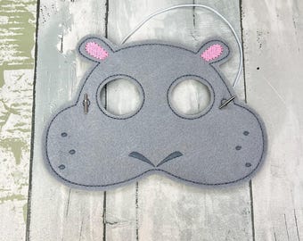 Felt Hippo Bear Mask, Kids Dress Up, Pretend Play