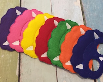 Felt Triceratops Mask, Kids Dress Up, Pretend Play Costume