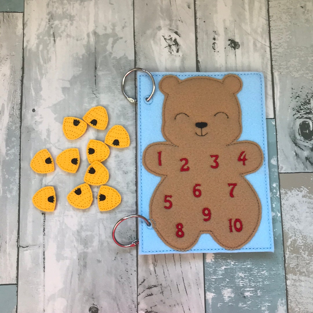 Honey Bear Counting Busy Book Page, Playtime, Quiet Time, Learning ...