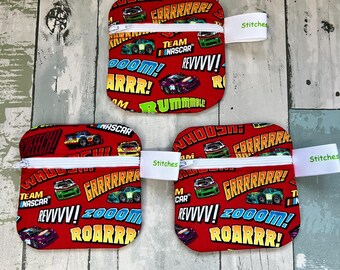 Racing Cotton Zipper Pouch, Small Coin Wallet, 4.5x4.5 Inch