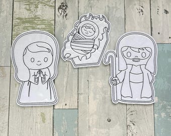 Nativity Colouring Dolls