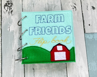 Farm Friends Quiet Time  Felt Flip Book, Playtime, Learning, Fine Motor Skills, Educational Toy, Preschool Toy, Memory Game, Animals
