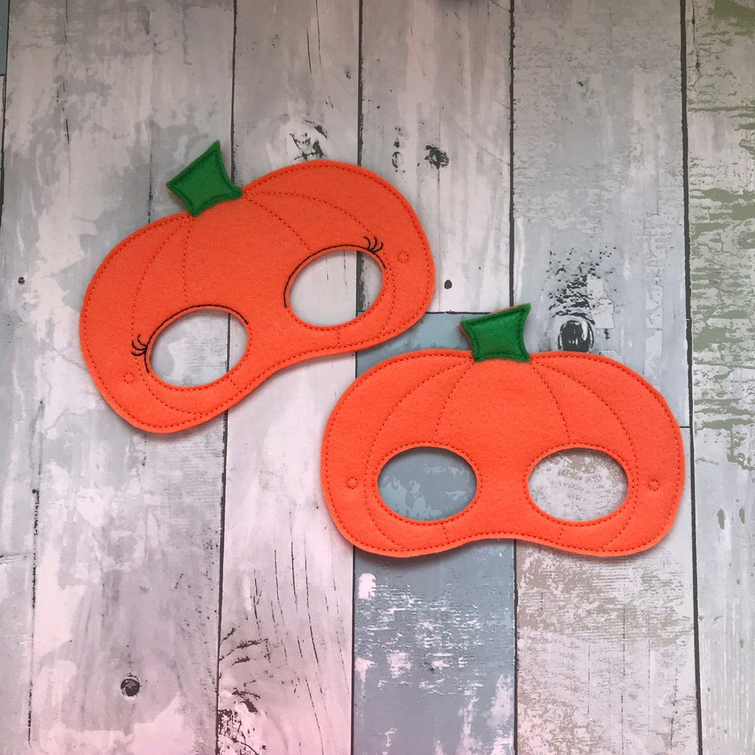 Pumpkin Mask Child's Mask Pretend Play Imagination Etsy