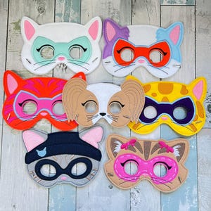 Cats Felt Animal Masks, Dress Up, Pretend Play Costume ALL 7