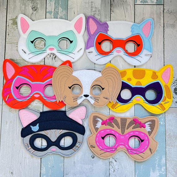 Cats Felt Animal Masks, Dress Up, Pretend Play Costume