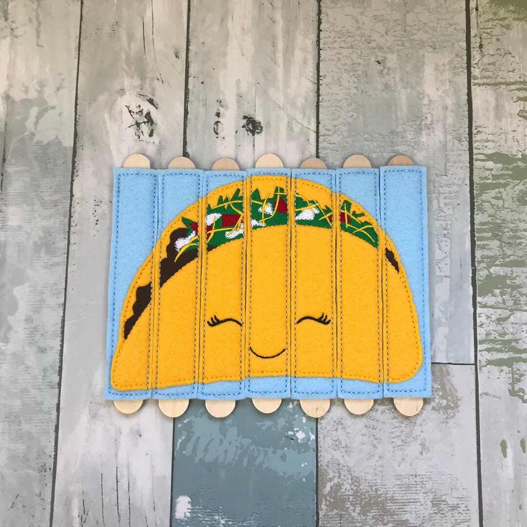 Taco Stick Felt Puzzle, Cute, Playtime, Quiet Time, Learning, Fine