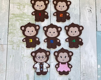 5 Little Monkeys Finger Puppet,  Pretend Play, Imagination, Easter Basket, Road Trip, Kids, Quiet Time, Puppets, Toddler Fun
