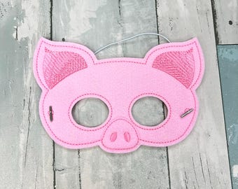 Felt Pig Mask, Kids Dress Up, Pretend Play