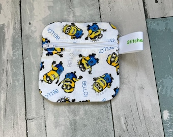 Cotton Zipper Pouch, Small Coin Wallet, 4.5x4.5 Inch Bag