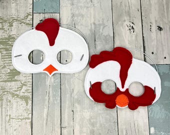 Felt Chicken Mask, Kids Pretend Play Costume