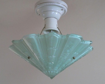 Antique Consolidated glass flush mount chandelier