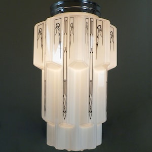 Antique Art Deco skyscraper chandelier