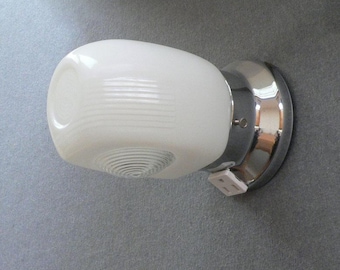 Antique Art Deco chrome bathroom sconce