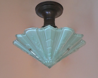 Antique Consolidated glass flush mount chandelier