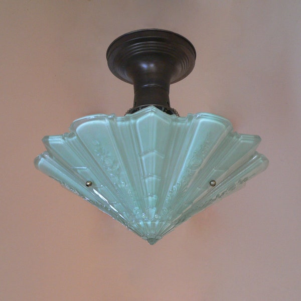 Antique Consolidated glass flush mount chandelier