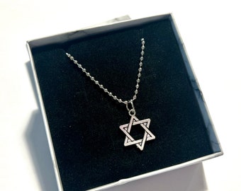 Jewish Magen david 925 Sterling Silver , Jewish star necklace, david's star pendant for MENS ladies and girls NecklaceI stand with Israel