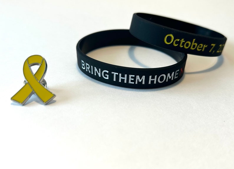 Yellow Ribbon Pin Hostage Awareness Metal Yellow Ribbon Awareness Brooch Pin Awareness Ribbon BRINGTHEMHOMENOW image 5