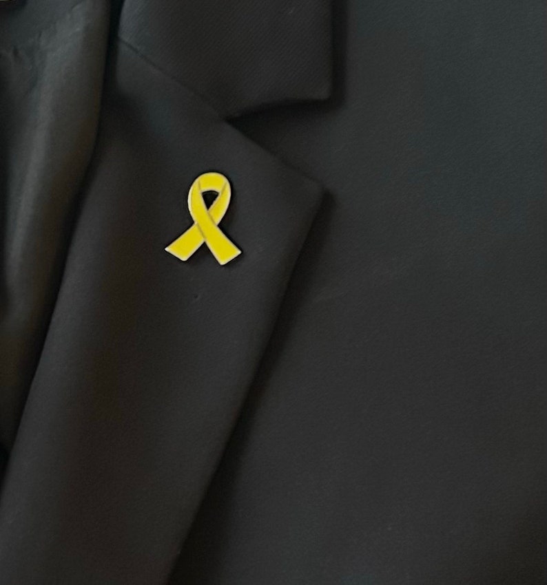 Yellow Ribbon Pin Hostage Awareness Metal Yellow Ribbon Awareness Brooch Pin Awareness Ribbon BRINGTHEMHOMENOW image 1