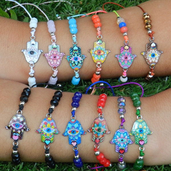 Hamsa Hand Evil Eye Charm Beads Bracelets for girls and women's Ready to ship