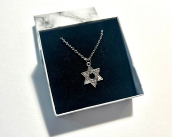 Star of David necklace Shema Israel,Jewish Magen david necklace , Am Yisrael Chai,Jewish jewelry for unisex ,I support Israel.