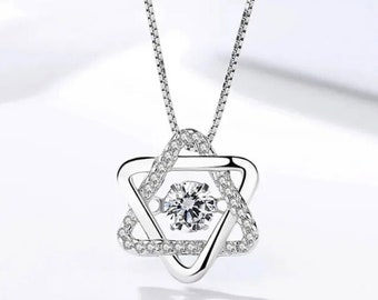 Jewish Magen david 925 Sterling Silver,Am Israel chai, david's star pendant for  ladies and girls Necklace,Proud jewish ,Ready to ship