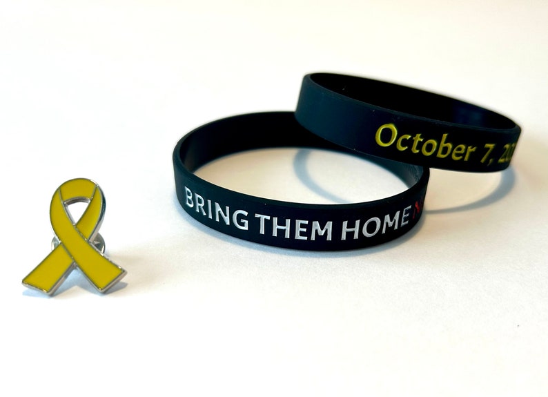 Yellow Ribbon Pin Hostage Awareness Metal Yellow Ribbon Awareness Brooch Pin Awareness Ribbon BRINGTHEMHOMENOW image 3