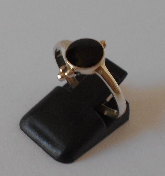 Handmade 925 Sterling silver and onyx ring.