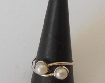 Handmade  925 Sterling silver and pearl ring.