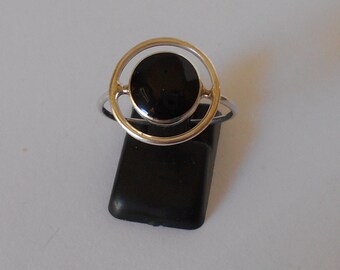 Handmade 925 Sterling silver and onyx ring.