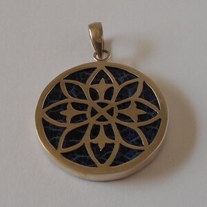 Handmade Sterling 925 silver and blue coral pendant.