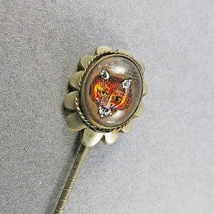 Antique Reverse Intaglio Pin In Carved Glass Fox Jewelry Victorian Jewelry Brooch Antiques Collectible Jewellery