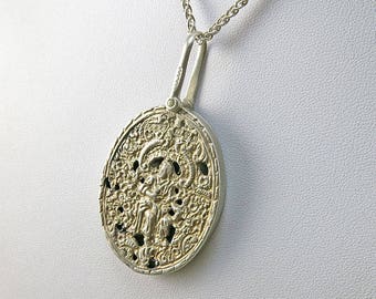 Antique Sterling Locket Pendant Victorian Jewelry English Hallmarked Silver Locket Old Pendant Locket Antique Collectibles