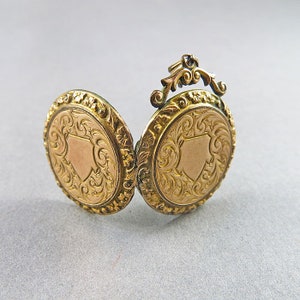 Antique Locket Pendant Gold Filled Picture Locket Round Locket Gift For Her Wedding Jewelry Antiques Collectibles