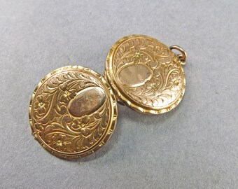 Antique Pendant Locket Gold Filled Picture Locket round locket Wedding Locket Gift For Her Antiques Collectibles