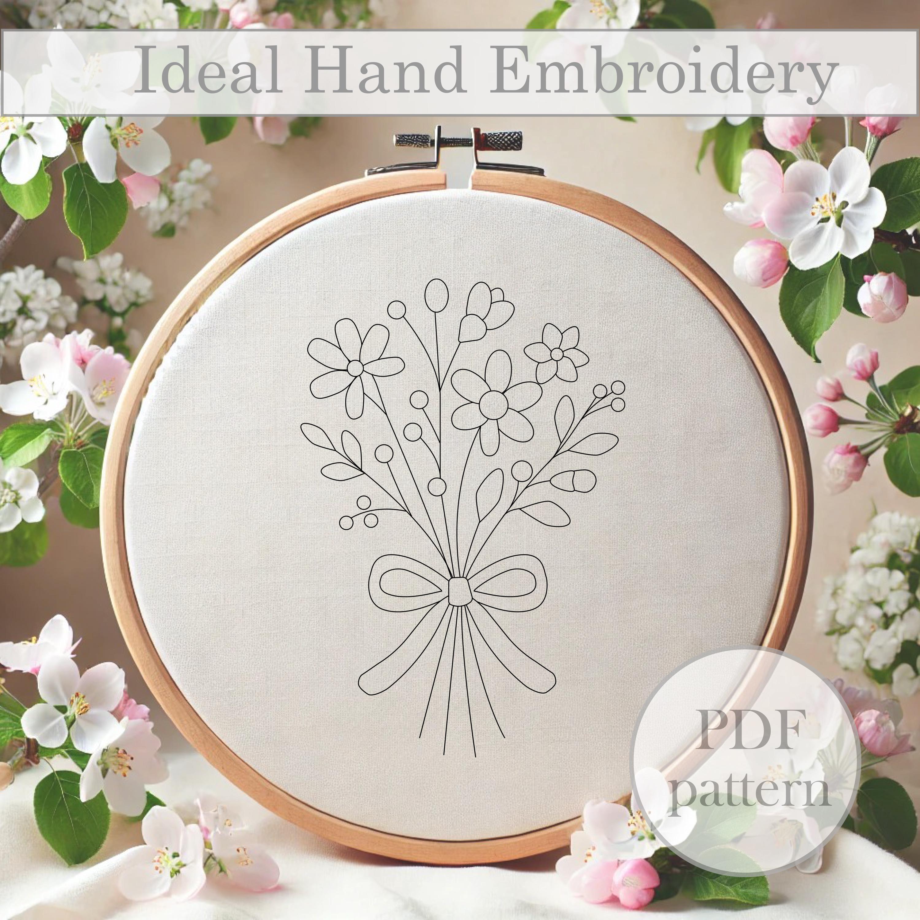 Spring Floral Bouquet Embroidery Pattern PDF – Hand Embroidery Design ...