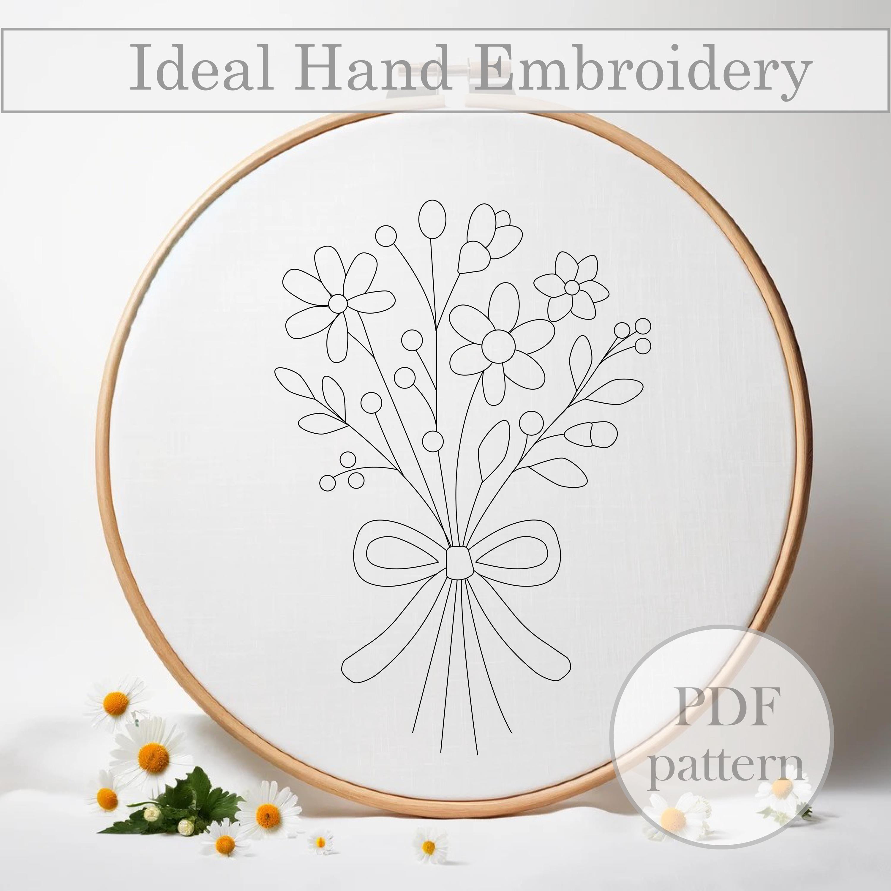 Spring Floral Bouquet Embroidery Pattern PDF – Hand Embroidery Design ...