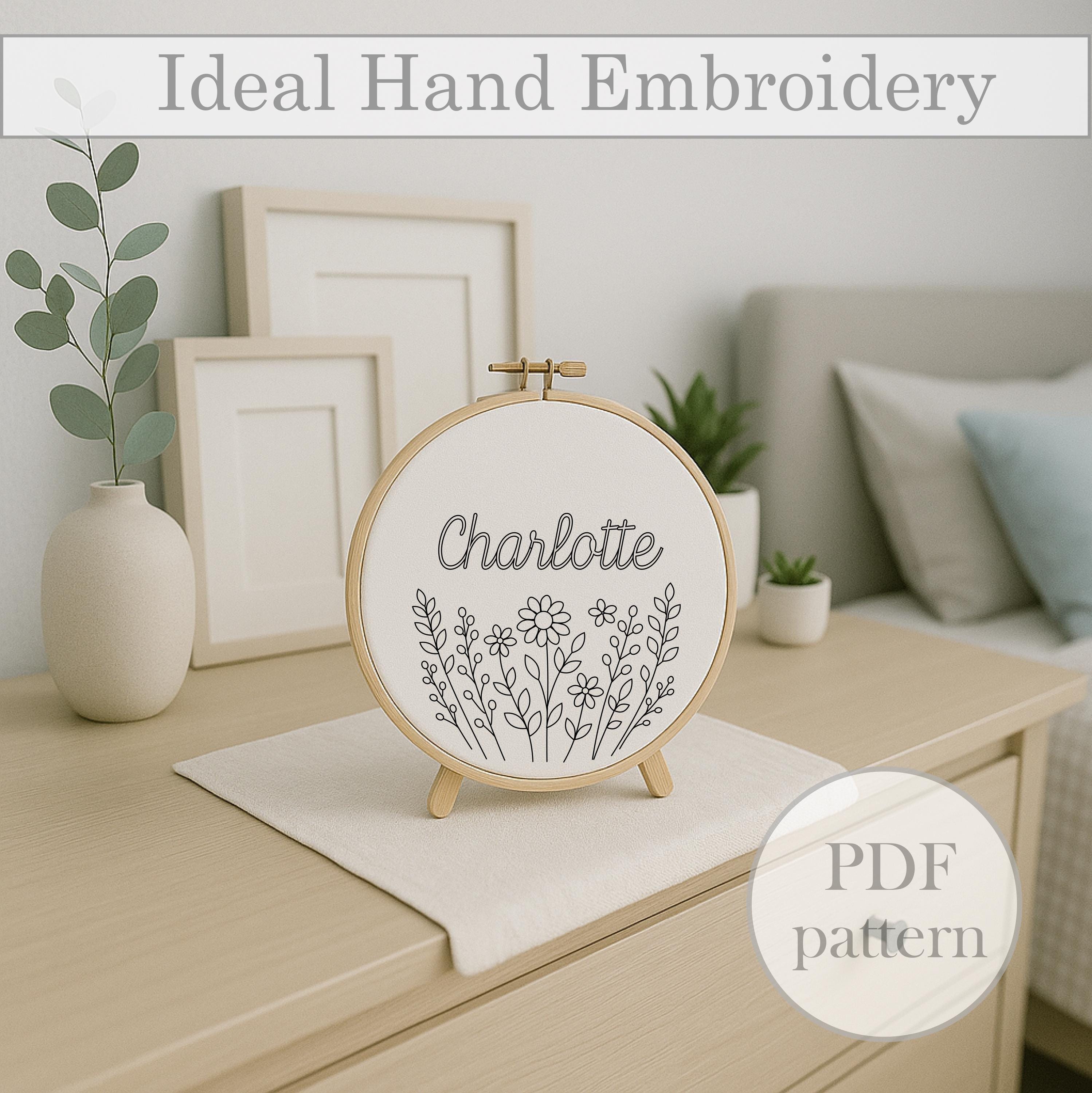 Personalized Name Embroidery Pattern – Wildflower PDF Design for 3-8 ...