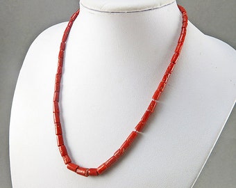 Antique Coral Necklace Red Coral Jewelry Mediterranean Coral Beads Natural Coral Beads Antiques Collectibles