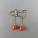 Old Natural Coral Earrings With Sterling Silver Fittings Mediterranean Coral Jewelry Red Coral Beads Vintage Jewelry