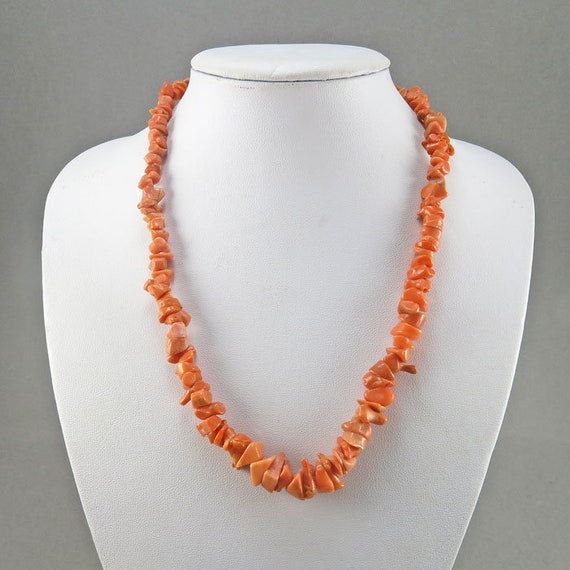 Vintage Coral Necklace Mediterranean Coral Beads … - image 1