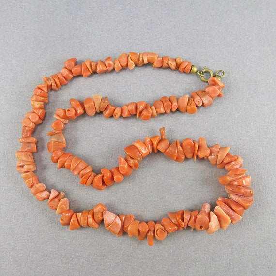 Vintage Coral Necklace Mediterranean Coral Beads … - image 2