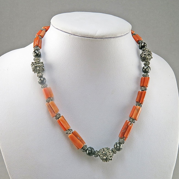 Old Coral Necklace Mediterranean Coral Beads Natural Coral Jewelry
