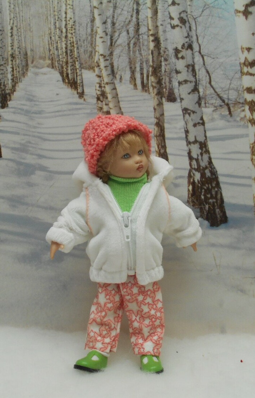 White Velour Jacket Set to Fit 7.5 Inch Riley Kish Doll Etsy Canada
