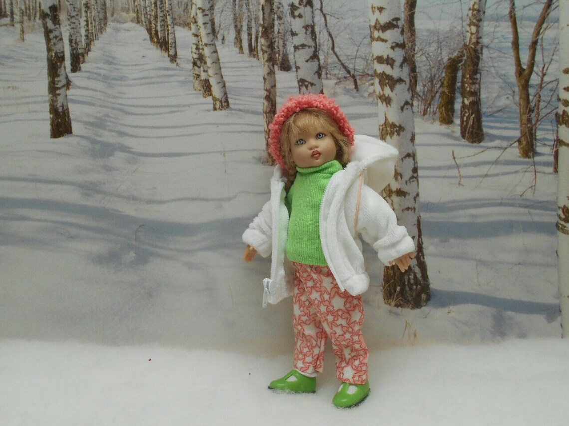 White Velour Jacket Set to Fit 7.5 Inch Riley Kish Doll Etsy Canada