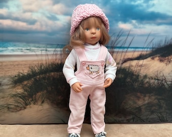 Pink Overalls Set fits 13" Petitcollin doll by Sylvia Natterer